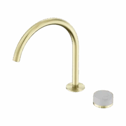 Serenity Progressive Bath/Kitchen Mixer Arc Spout 27 Serenity Progressive Bath/Kitchen Mixer Arc Spout -HERA BATHWARE serenity progressive bathkitchen mixer arc spoutbrushed goldcarraramixer tapnero tapware 637423