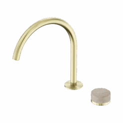 Serenity Progressive Bath/Kitchen Mixer Arc Spout 39 Serenity Progressive Bath/Kitchen Mixer Arc Spout -HERA BATHWARE serenity progressive bathkitchen mixer arc spoutbrushed goldrome travertinemixer tapnero tapware 255646