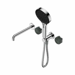Serenity Progressive Shower System With Spout And Serenity Hand Shower -HERA BATHWARE serenity progressive shower system with spout and serenity hand showerchromearabesscato corchiashower systemnero tapware 123714