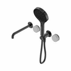 Serenity Progressive Shower System With Spout And Serenity Hand Shower -HERA BATHWARE serenity progressive shower system with spout and serenity hand showergun metalcarrarashower systemnero tapware 182024