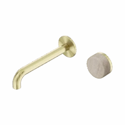 Serenity Progressive Wall Basin Mixer 185mm Spout -HERA BATHWARE serenity progressive wall basin mixer 185mm spoutbrushed goldrome travertinewall basin mixernero tapware 177273