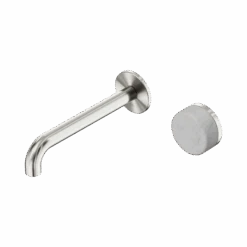 Serenity Progressive Wall Basin Mixer 185mm Spout -HERA BATHWARE serenity progressive wall basin mixer 185mm spoutbrushed nickelcarrarawall basin mixernero tapware 355951