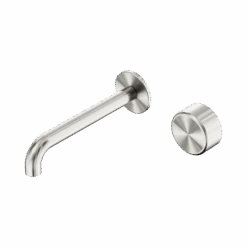 Serenity Progressive Wall Basin Mixer 185mm Spout -HERA BATHWARE serenity progressive wall basin mixer 185mm spoutbrushed nickelmetalwall basin mixernero tapware 571526