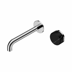 Serenity Progressive Wall Basin Mixer 185mm Spout -HERA BATHWARE serenity progressive wall basin mixer 185mm spoutchromemarquina blackwall basin mixernero tapware 739465