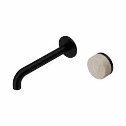 Serenity Progressive Wall Basin Mixer 185mm Spout -HERA BATHWARE serenity progressive wall basin mixer 185mm spoutmatte blackrome travertinewall basin mixernero tapware 460184