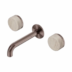 Serenity Wall Basin Set 160mm Spout 35 Serenity Wall Basin Set 160mm Spout -HERA BATHWARE serenity wall basin set 160mm spoutbrushed bronzerome travertinebasin setnero tapware 217382