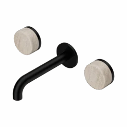 Serenity Wall Basin Set 160mm Spout 33 Serenity Wall Basin Set 160mm Spout -HERA BATHWARE serenity wall basin set 160mm spoutmatte blackrome travertinebasin setnero tapware 557745