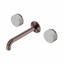 Serenity Wall Basin Set 185mm Spout -HERA BATHWARE serenity wall basin set 185mm spoutbrushed bronzecarrarabasin setnero tapware 807820