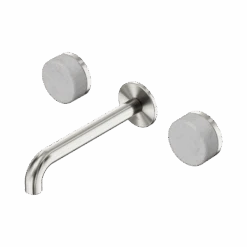 Serenity Wall Basin Set 185mm Spout -HERA BATHWARE serenity wall basin set 185mm spoutbrushed nickelcarrarabasin setnero tapware 980416
