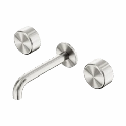 Serenity Wall Basin Set 185mm Spout -HERA BATHWARE serenity wall basin set 185mm spoutbrushed nickelmetalbasin setnero tapware 772205