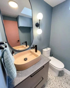 Shelf Oval Basin - Surface Mount (With Taphole) -HERA BATHWARE shelf oval basin surface mount with tapholewithout overflowcharcoalnood co 814260