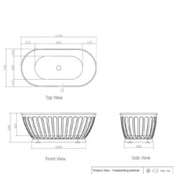 SHELL Gloss White Free Standing Bathtub -HERA BATHWARE shell gloss white free standing bathtubgloss white1700mmbathtubotti 306896