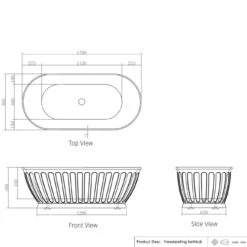 SHELL Matte White Free Standing Bathtub -HERA BATHWARE shell matte white free standing bathtubmatte white1500mmbathtubotti 582515