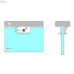 SHOWER U BRACKET 10MM GLASS -HERA BATHWARE shower u bracket 10mm glassbrushed bronzewall bracketnero tapware 459340