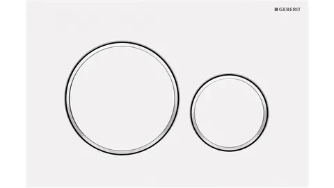 SIGMA20 DUAL FLUSH BUTTON ROUND MATT WHITE WITH GLOSS WHITE TRIM 1 SIGMA20 DUAL FLUSH BUTTON ROUND MATT WHITE WITH GLOSS WHITE TRIM