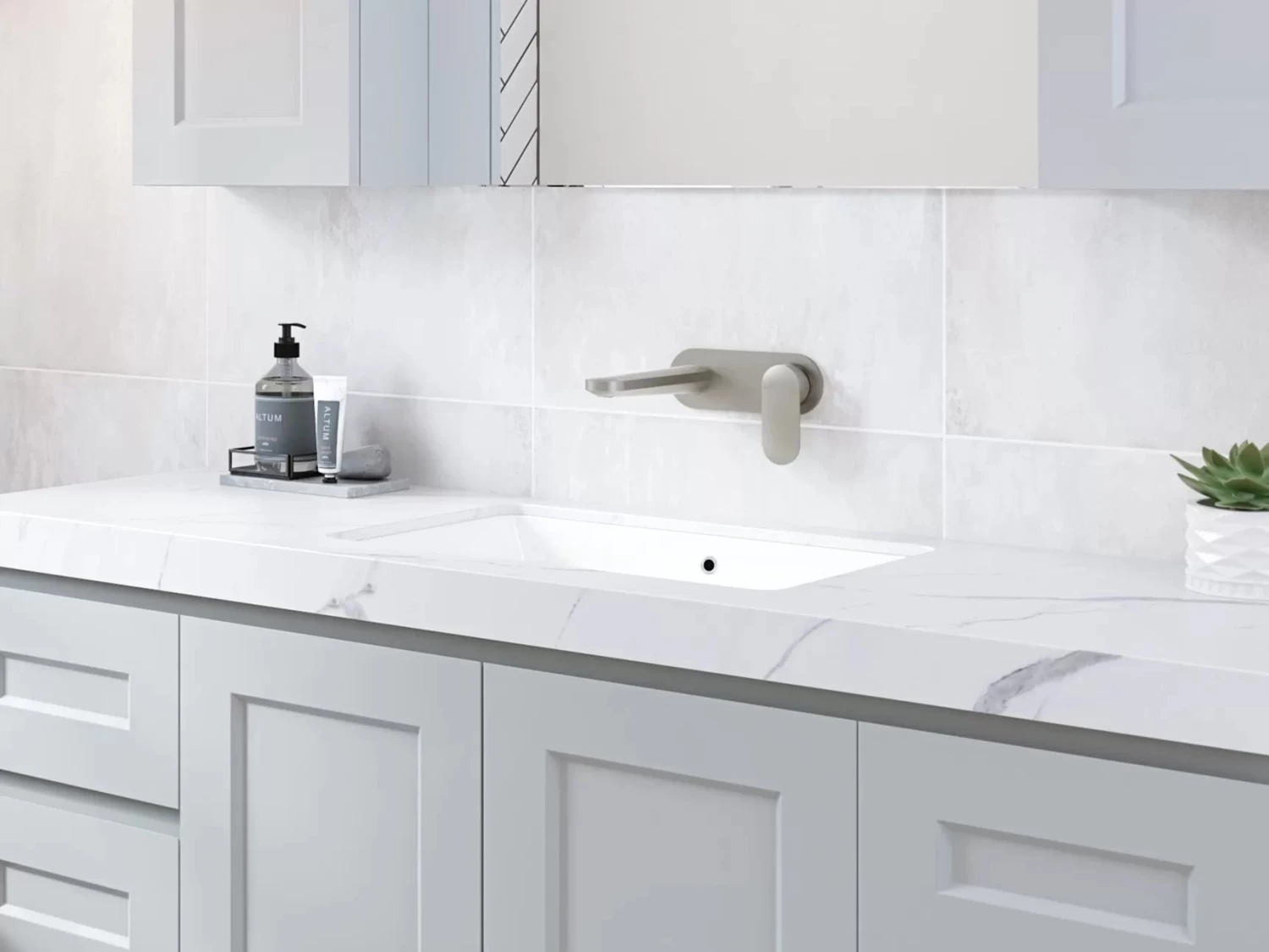Undermount Ceramic Basin With Silksurface 20mm Top | Timberline 4 Undermount Ceramic Basin With Silksurface 20mm Top | Timberline - Image 4