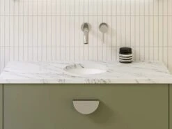 Undermount Ceramic Basin With Silksurface 20mm Top | Timberline 15 Undermount Ceramic Basin With Silksurface 20mm Top | Timberline -HERA BATHWARE silksurface 20mm top only timberlineundermount cut out600mmstone top with undermounted basintimberline 168757 1