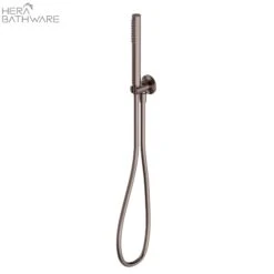 SLIM SHOWER ON BRACKET 13 SLIM SHOWER ON BRACKET -HERA BATHWARE slim shower on bracketbrushed bronzehand showernero tapware 382681