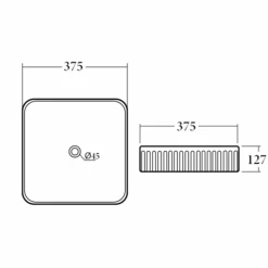 Square Above Counter Grooved Basin -HERA BATHWARE square above counter grooved basinmatte blackabove counter basinbest bm 579333