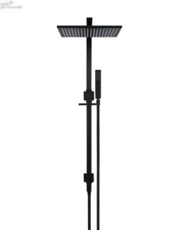 Square Combination Shower Rail - Matte Black