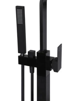 Square Freestanding Bath Spout And Hand Shower - Matte Black -HERA BATHWARE square freestanding bath spout and hand shower matte blackmatte blackfreestanding bath mixermeir 921669