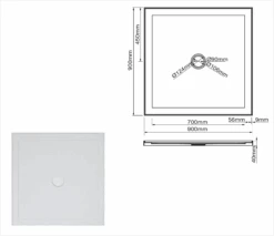 Square Shower Base - SMC900/1200mm