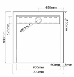 Square Shower Base - SMC With METAL GRATE 900/1200mm -HERA BATHWARE square shower base smc with metal grate 9001200mm900900mmshower basepolymore 343915