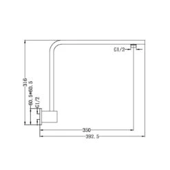 SQUARE Swivel Shower Arm -HERA BATHWARE square swivel shower armgun metalshower armnero tapware 489297