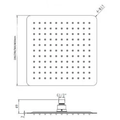Stainless Square Shower Head -HERA BATHWARE stainless square shower head250mmgun metalshower headbella vista 503140