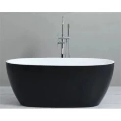 Stella Free Standing Bathtub - Matte Black & White | Ceto