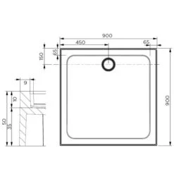 Stonelite™ SMC Louve Shower Base | Stonelite™ -HERA BATHWARE stonelite smc louve shower base stonelitestainless steel chrome900x900 rear outletshower basestonelite 300615