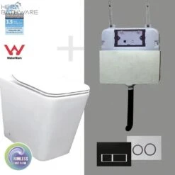 T003D Floor Mount Rimless Pan With RT Cistern