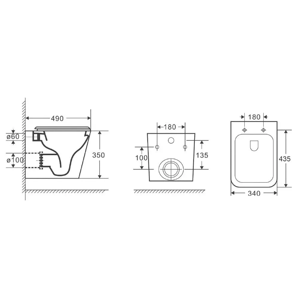 T052E Wall Hung Rimless Pan With RT Cistern 3 T052E Wall Hung Rimless Pan With RT Cistern - Image 3