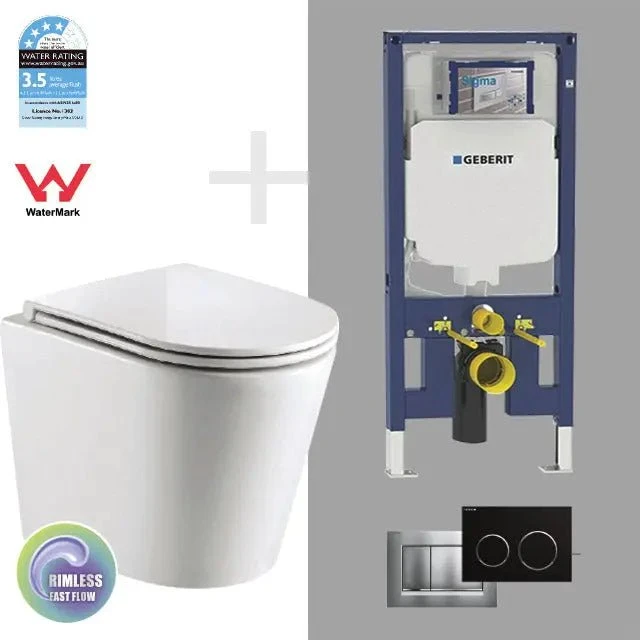 T053E Wall Hung Rimless Pan With Geberit Cistern 2 T053E Wall Hung Rimless Pan With Geberit Cistern - Image 2