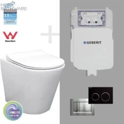 T1003D Floor Mount Rimless Pan With Geberit Cistern