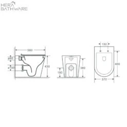 T1003D Floor Mount Rimless Pan With RT Cistern 17 T1003D Floor Mount Rimless Pan With RT Cistern -HERA BATHWARE t1003d floor mount rimless pan with rt cisterngloss whitebb02 whitetoiletbest bm 133951