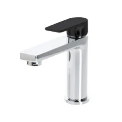 THE GABE LEVA BASIN MIXER – CHROME -HERA BATHWARE the gabe leva basin mixer chromechrome with matte black handlebasin mixerlinkware 516647