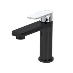 THE GABE LEVA BASIN MIXER – Matte Black -HERA BATHWARE the gabe leva basin mixer matte blackmatte black with chrome handlebasin mixerlinkware 534247