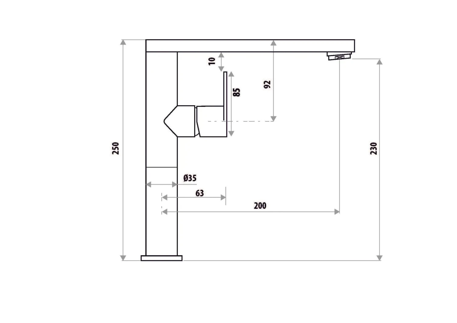THE GABE LEVA SINK MIXER – CHROME 2 THE GABE LEVA SINK MIXER – CHROME - Image 2