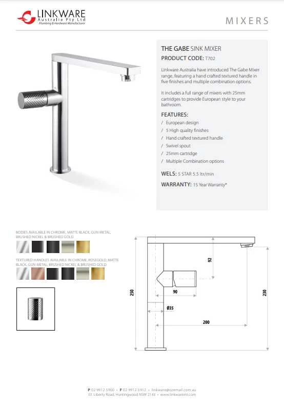 THE GABE Tall Basin Mixer - Brushed Gold 3 THE GABE Tall Basin Mixer - Brushed Gold - Image 3