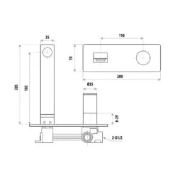 THE GABE Wall Basin Mixer - Brushed Nickel -HERA BATHWARE the gabe wall basin mixer brushed nickelbrushed nickelwall basin mixerlinkware 362906