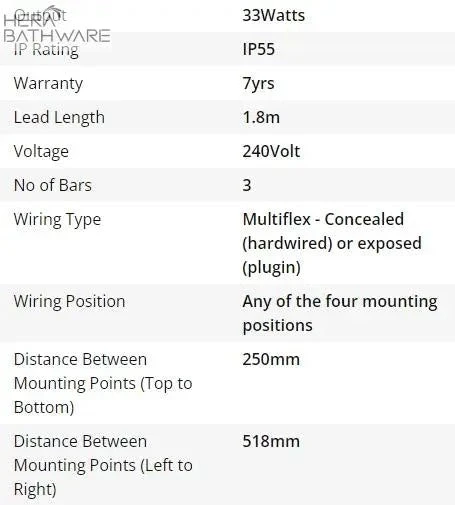 Thermogroup BS24M Straight Round Budget Heated Towel Rail 550*450*122mm 3 Thermogroup BS24M Straight Round Budget Heated Towel Rail 550*450*122mm - Image 3
