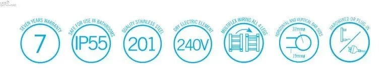 Thermogroup BS24M Straight Round Budget Heated Towel Rail 550*450*122mm 5 Thermogroup BS24M Straight Round Budget Heated Towel Rail 550*450*122mm - Image 5