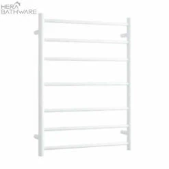 Thermogroup BS44MW Satin White Round Ladder Heated Towel Rail 600*800*122mm