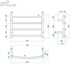 Thermogroup CR40M Curved Round Ladder Heated Towel Rail 600*420*150mm 6 Thermogroup CR40M Curved Round Ladder Heated Towel Rail 600*420*150mm -HERA BATHWARE thermogroup cr40m curved round ladder heated towel rail 600420150mmstainless steelheated towel railthermogroup 670985
