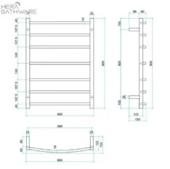 Thermogroup CR44M Curved Round Ladder Heated Towel Rail 600*800*150mm -HERA BATHWARE thermogroup cr44m curved round ladder heated towel rail 600800150mmstainless steelheated towel railthermogroup 715426