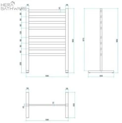 Thermogroup FS55E Straight Flat Free-Standing Heated Towel Rail 590*900*355mm -HERA BATHWARE thermogroup fs55e straight flat free standing heated towel rail 590900355mmstainless steelheated towel railthermogroup 841245