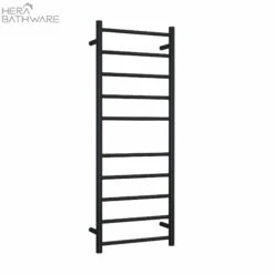 Thermogroup SR19MB Matt Black Round Ladder Heated Towel Rail 450*1200*122mm