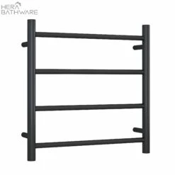 Thermogroup SR25MB Matt Black Round Ladder Heated Towel Rail 550*550*122mm
