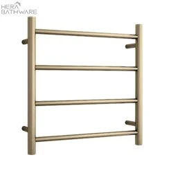 Thermogroup SR25MBB Brushed Brass Round Ladder Heated Towel Rail 550*550*122mm